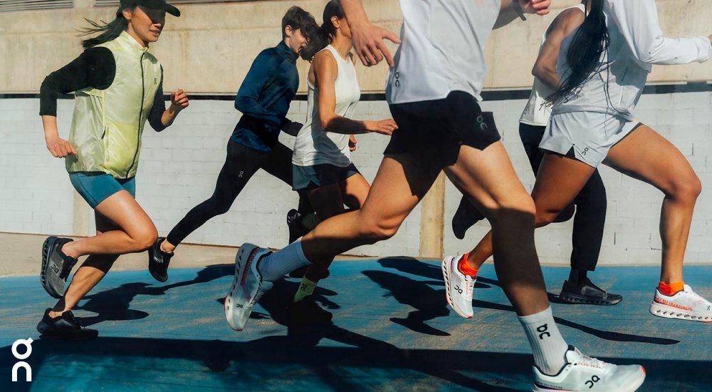 group of people running in on running shoes